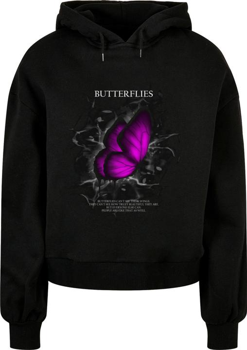 Produktbild Merchcode Ladies Butterflies Organic Oversized Hoody - 177131 (S)