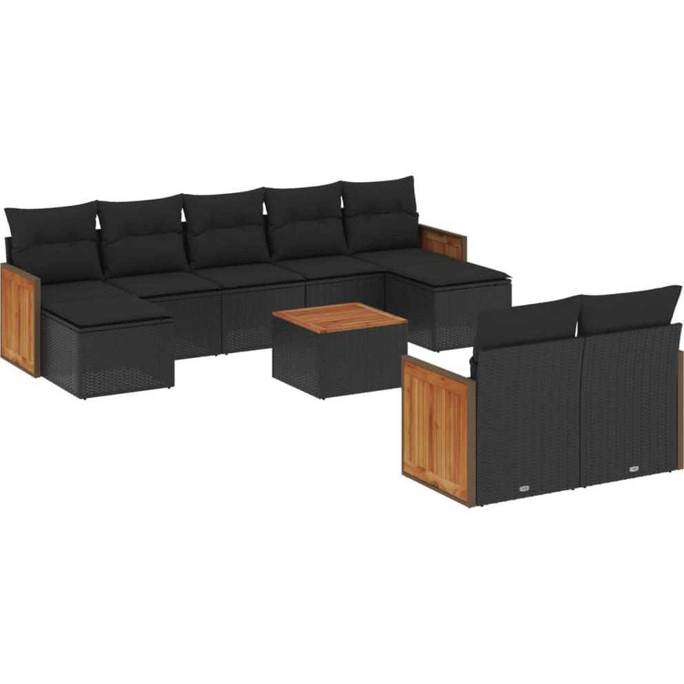 VidaXL, Gartenlounge, 10-tlg. Garten-Lounge-Set mit Kissen