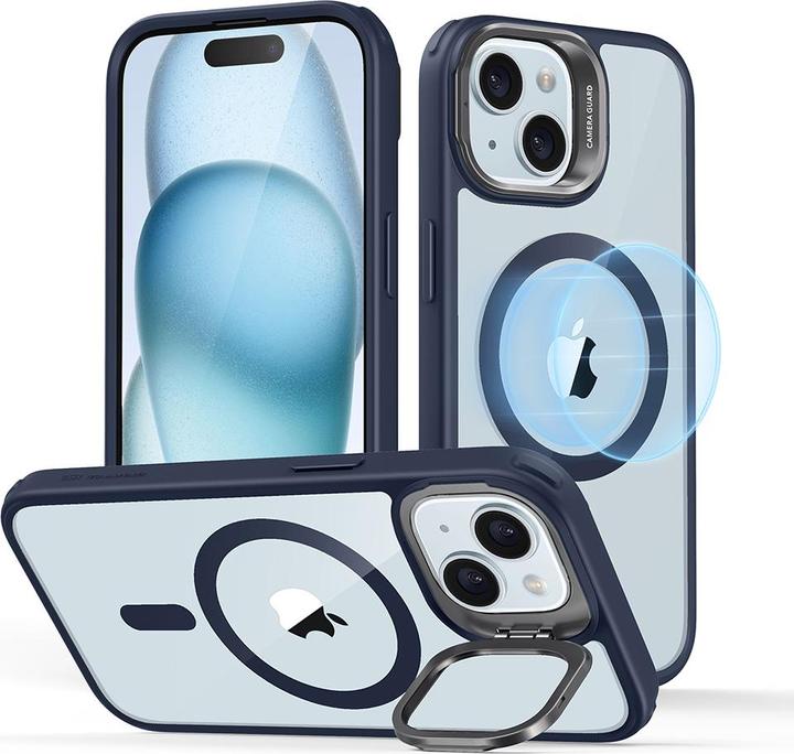 Actual product image ESR - Classic Hybrid HaloLock Kickstand - iPhone 15 - Clear Dark Blue (Apple iPhone 15)