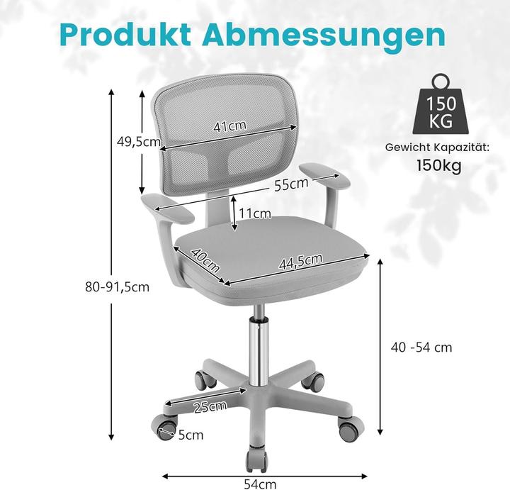 Produktbild Milkii Kinderbürostuhl Ergo, Grau