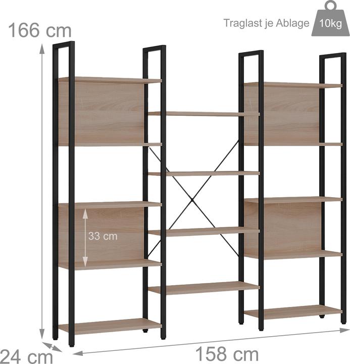 Image du produit Relaxdays Bücheregal (158 x 24 x 166 cm)