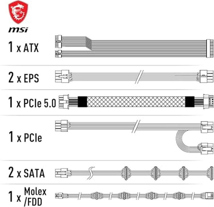 Actual product image MSI MAG A750GL PCIE5 (750 W)