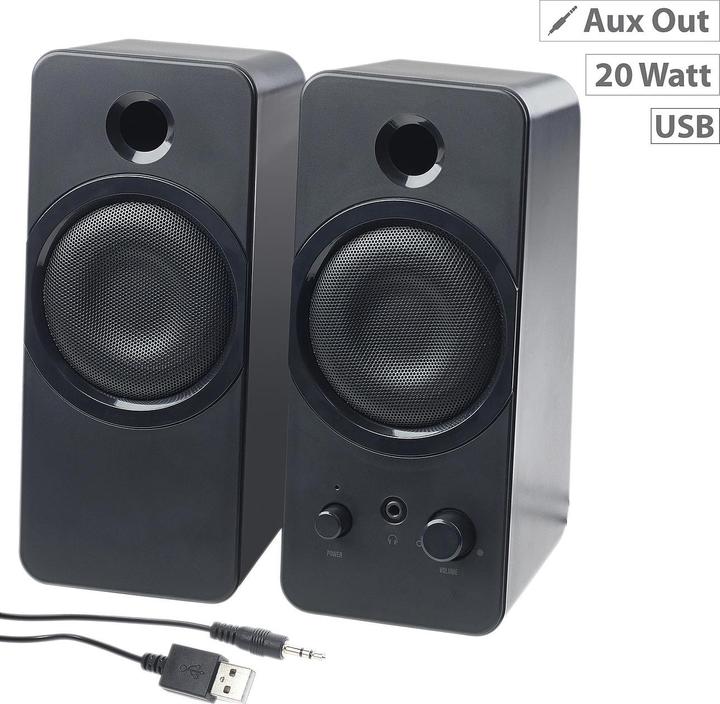 Produktbild Auvisio Aktive Stereo-Lautsprecher mit USB-Stromversorgung