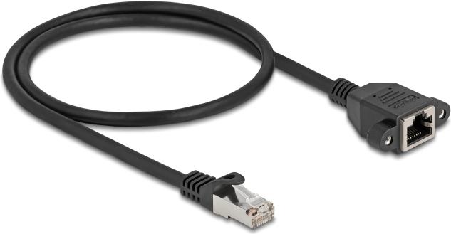 Produktbild Delock Netzwerk Verlängerungskabel S/FTP RJ45 Stecker zu RJ4 (S/FTP, CAT6a, 0.50 m)