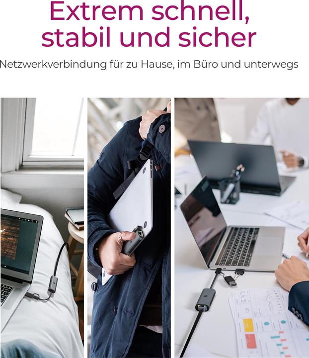 Produktbild Icy Box IB-LAN301-C3 (USB, USB-C, RJ45 2.5 Gigabit Ethernet (1x))