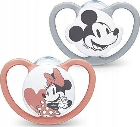 Produktbild NUK Disney Minnie Mouse Space Silikon-Schnuller, 18-36 Monate, 2 Stück, grau & rot (2 x, 18 - 36 Monate)