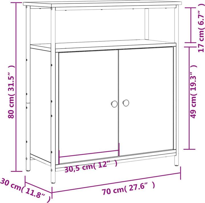 Produktbild vidaXL Sideboard (70 x 30 x 80 cm)