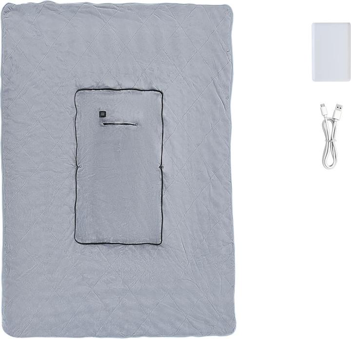 Ideoon Heizdecke 135x180 cm aus Polarfleece mit Druckknöpfen, elektrische Wärmedecke (180 x 135 cm)