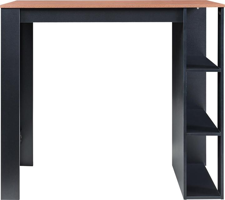 Produktbild En.Casa Bartisch Danderyd 120x60x106 cm mit 3 Ablagefächern Schwarz/Walnussoptik
