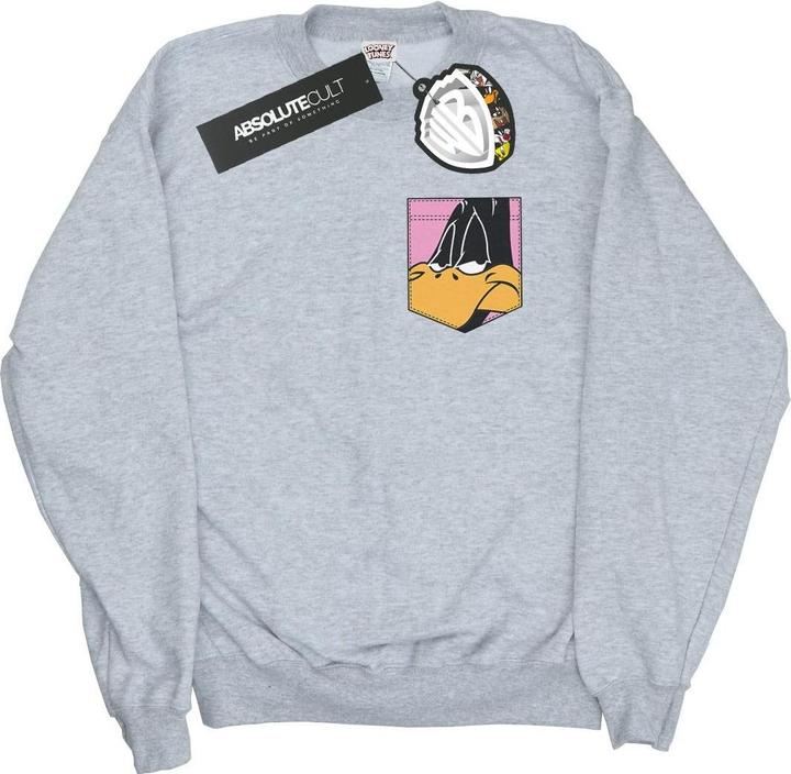 Immagine prodotto Looney Tunes Daffy Duck Face Faux Pocket Felpa Donna (S)