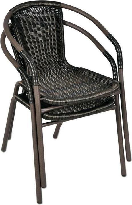 Actual product image VCM 4er Set Bistrostuhl dunkelbraun Stapelstuhl Balkonstuhl Rattanstuhl Poly-Rattan