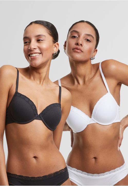 Produktbild Urban Classics Ladies Basic Cotton Bra Lace 2-Pack - 192973 (2er Pack, 75 B)