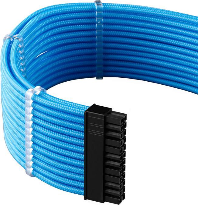 Actual product image CableMod C-Series PRO ModMesh 12VHPWR Cable Kit for Corsair RM, RMi, RMx (Black Label) - light blue