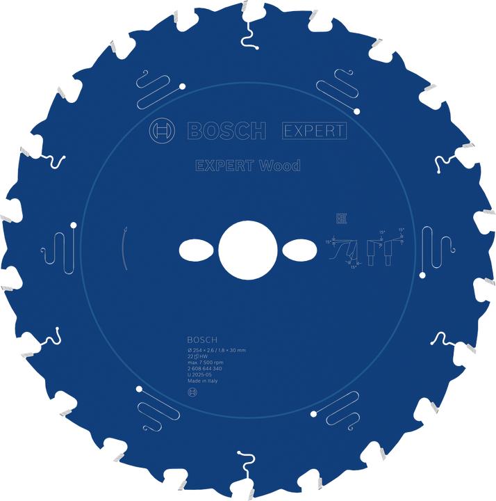 Produktbild Bosch Professional Zubehör Kreissägeblatt Expert for Wood, 254 x 30 x 2,6 mm, 22