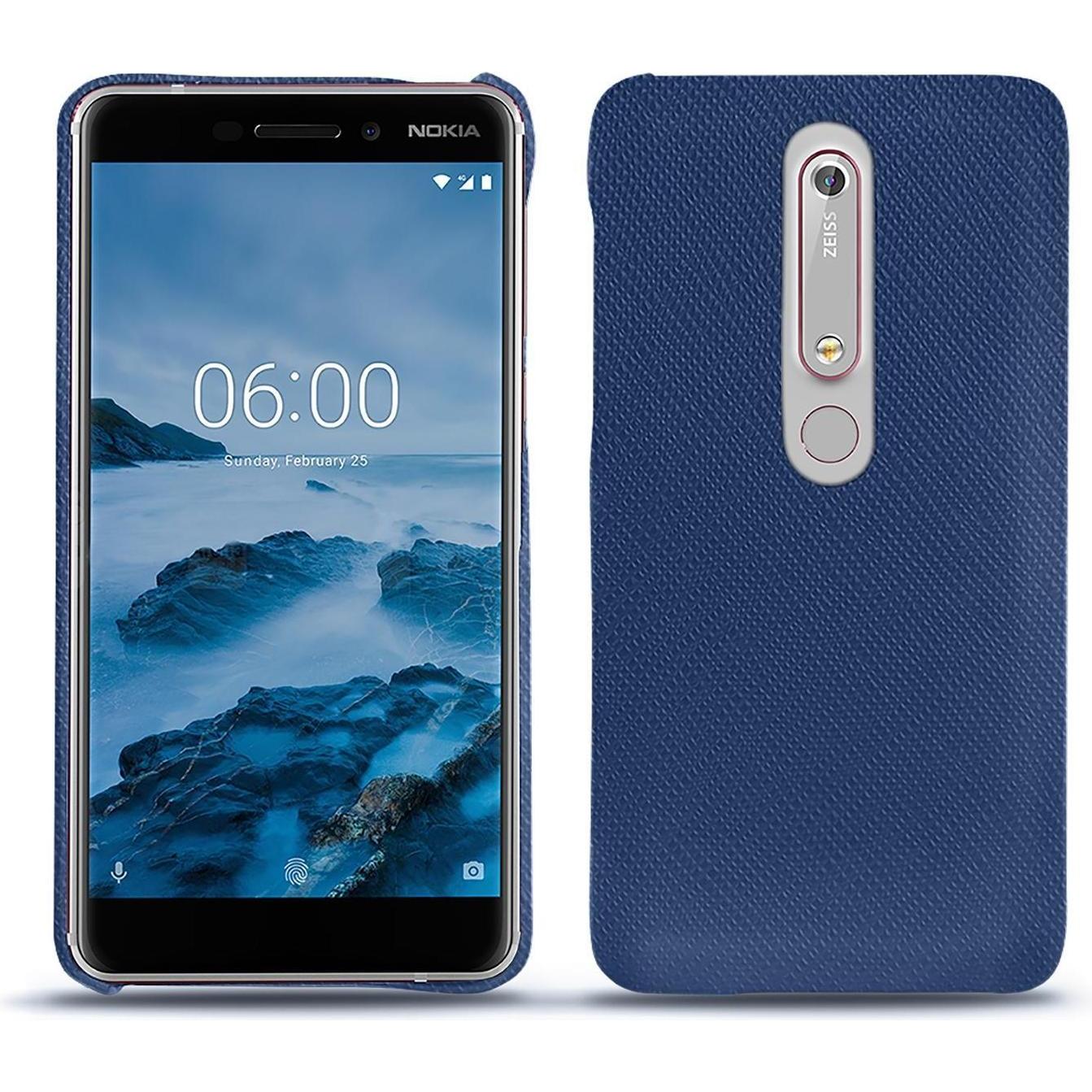 Noreve Lederschutzhülle (Nokia 6 (2018)), Smartphone Hülle, Blau