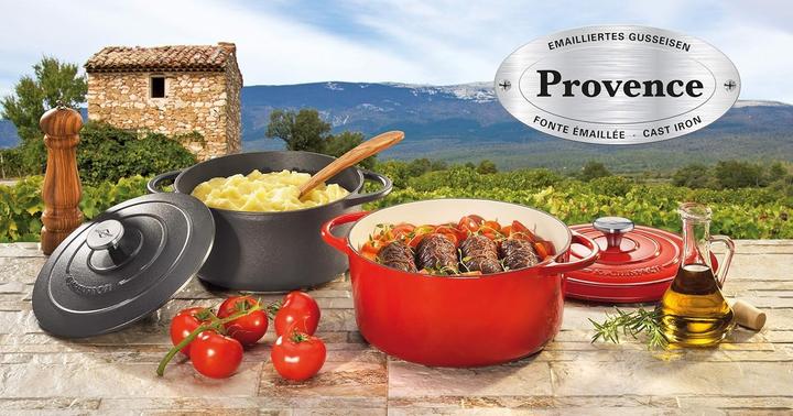 Immagine prodotto Küchenprofi Pentola per friggere in ghisa smaltata, nera (22 cm, Pirofila + casseruola, Ghisa)