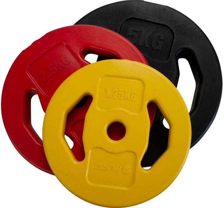 Actual product image Pure2improve Barbell set Incl. weights (2 x 5 kg, 2 x 2.5 kg, 2 x 1.25 kg)