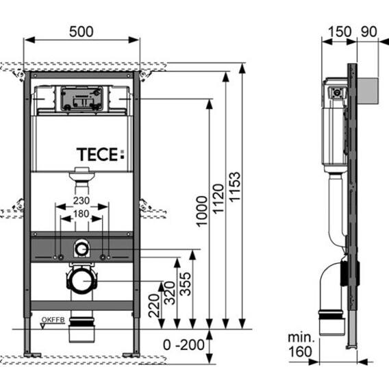 Thumbnail - Geberit, Spülkasten, profil WC-Modul mit Uni-Spülkasten, Bauhöhe 1120 mm