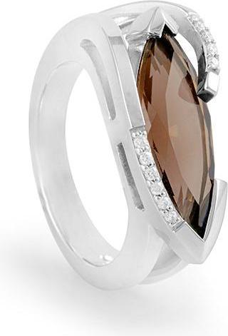 Produktbild Breuning RING - E.RAUCHQUARZ/Brill. 0,065 Ct. H/si (62, 750/18 K Gold)