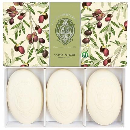 Produktbild La Florentina Olivo In Fiore Soap 150g - Pack of 3 Bars (Flüssigseife)