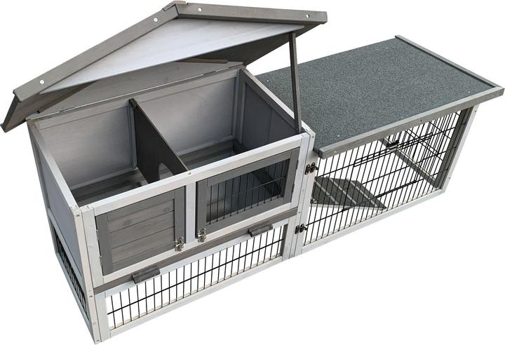 Produktbild Wiltec Hühnerstall 1440x525x685mm Freilauf Holz Hühnerhaus Kotwanne Freigehege