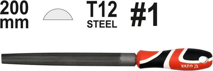 Produktbild Yato PILNIK DO METALU 200mm #1 PÓŁOKRĄGŁY (Hieb 1, 200 mm)