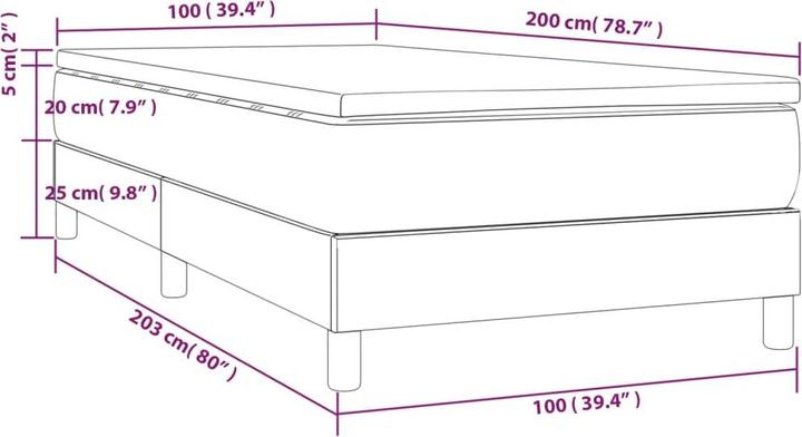Image du produit vidaXL Boxspringbett (100 x 200 cm)