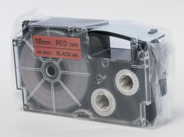 Produktbild Casio XR-18RD1 Selbstklebende Etiketten (1.80 cm, Schwarz)