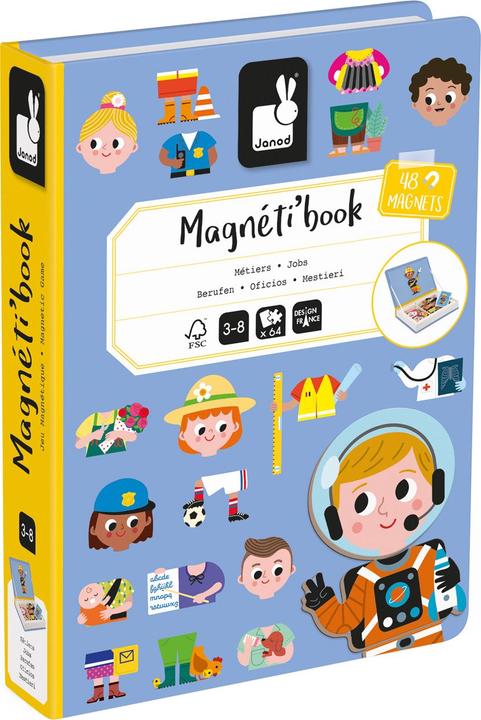 Janod Magnetibook - Beroepen (English, French, German, Italian, 3 - 6 years)