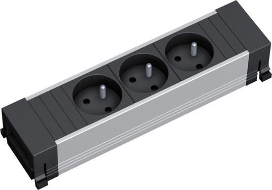 Actual product image Bachmann POWER FRAME Small - Frame for power strip (3x, BS 1363, CEE 7/3)