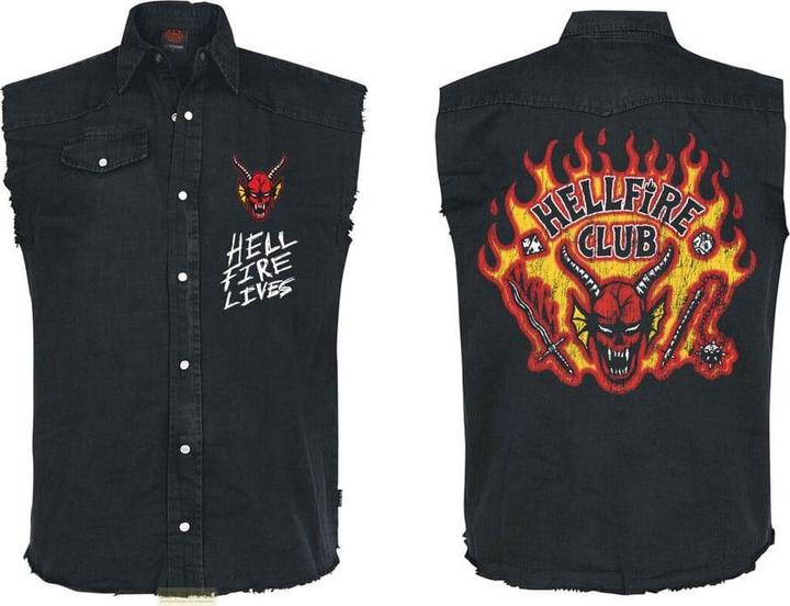 Produktbild Heroes Inc Stranger Things Work Shirt Hellfire Distressed Grösse L (L)