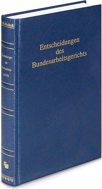 Produktbild Entscheidungen des Bundesarbeitsgerichts (BAGE) (Deutsch)