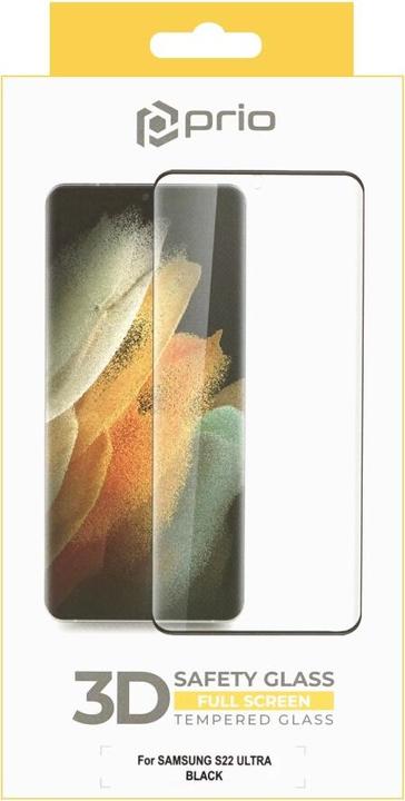 Produktbild prio 3D Displayschutzglas für Samsung S22 Ultra schwarz (1 Stück, Samsung Galaxy S22 Ultra (5G))