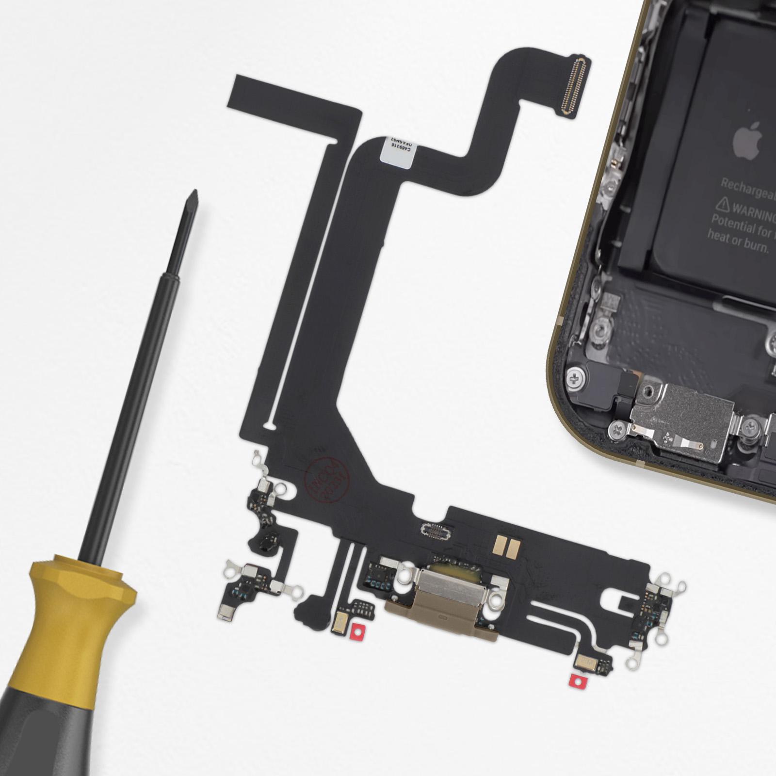 Thumbnail - Clappio Ladeanschluss Ersatzteil, Lightning Stecker, Mobilgerät Ersatzteile, Gelb