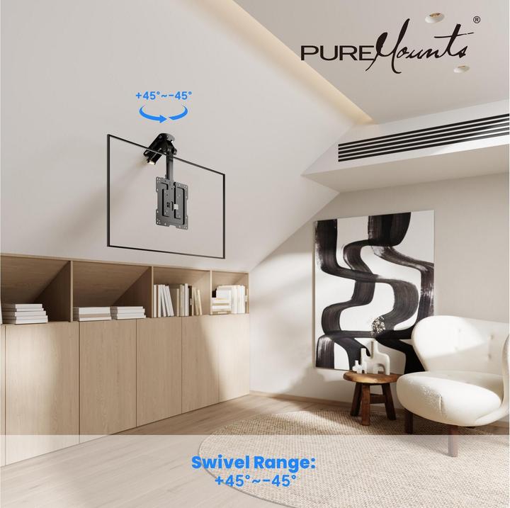 Actual product image PureMounts Deckenhalterung PM-SLOPE-43 (Ceiling, 20 kg, 19" - 43")