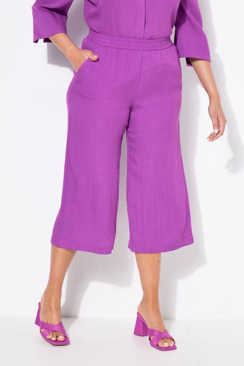Immagine prodotto Ulla Popken Culottes con taglio della gamba ampio e lungo fino al polpaccio e cintura elastica (50)