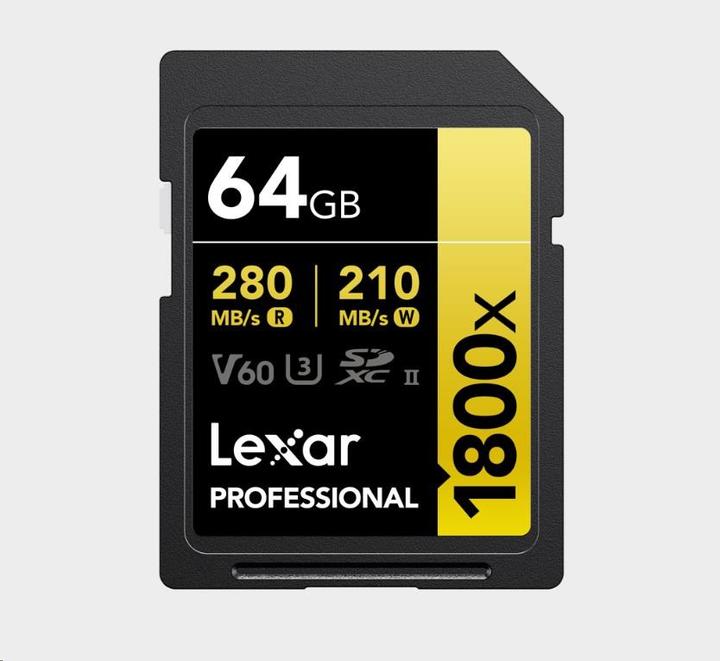 Actual product image Lexar Professional 1800x (64 GB, SDXC, U3, UHS-II)