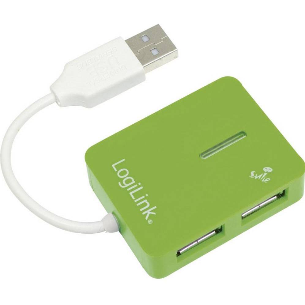 LogiLink Smile (USB-A, 4 porte), Docking station + Hub USB, Verde