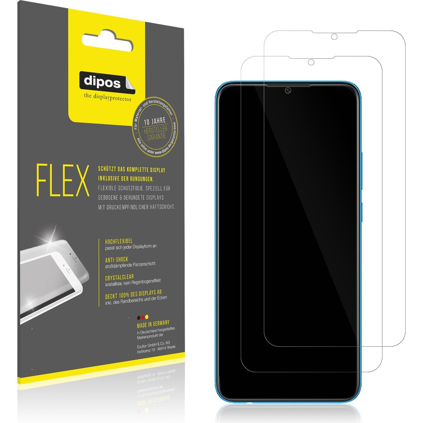 Dipos Displayschutzfolie Full-Cover 3D (3 Stück, Oppo A16e), Smartphone Schutzfolie, Transparent