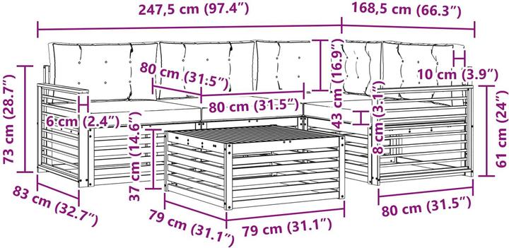 Produktbild vidaXL Outdoor-Sofa