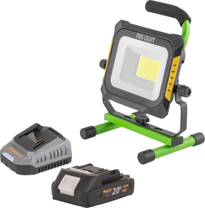 Produktbild Procraft LP20 Akku LED Strahler 20 V IP 20 + 1x Akku 2,0 Ah + Ladegerät