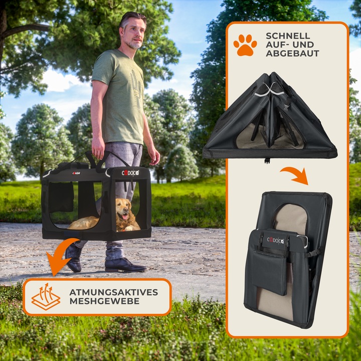 Produktbild Cadoca Hundetransportbox (Hund, Faltbar, Atmungsaktiv)