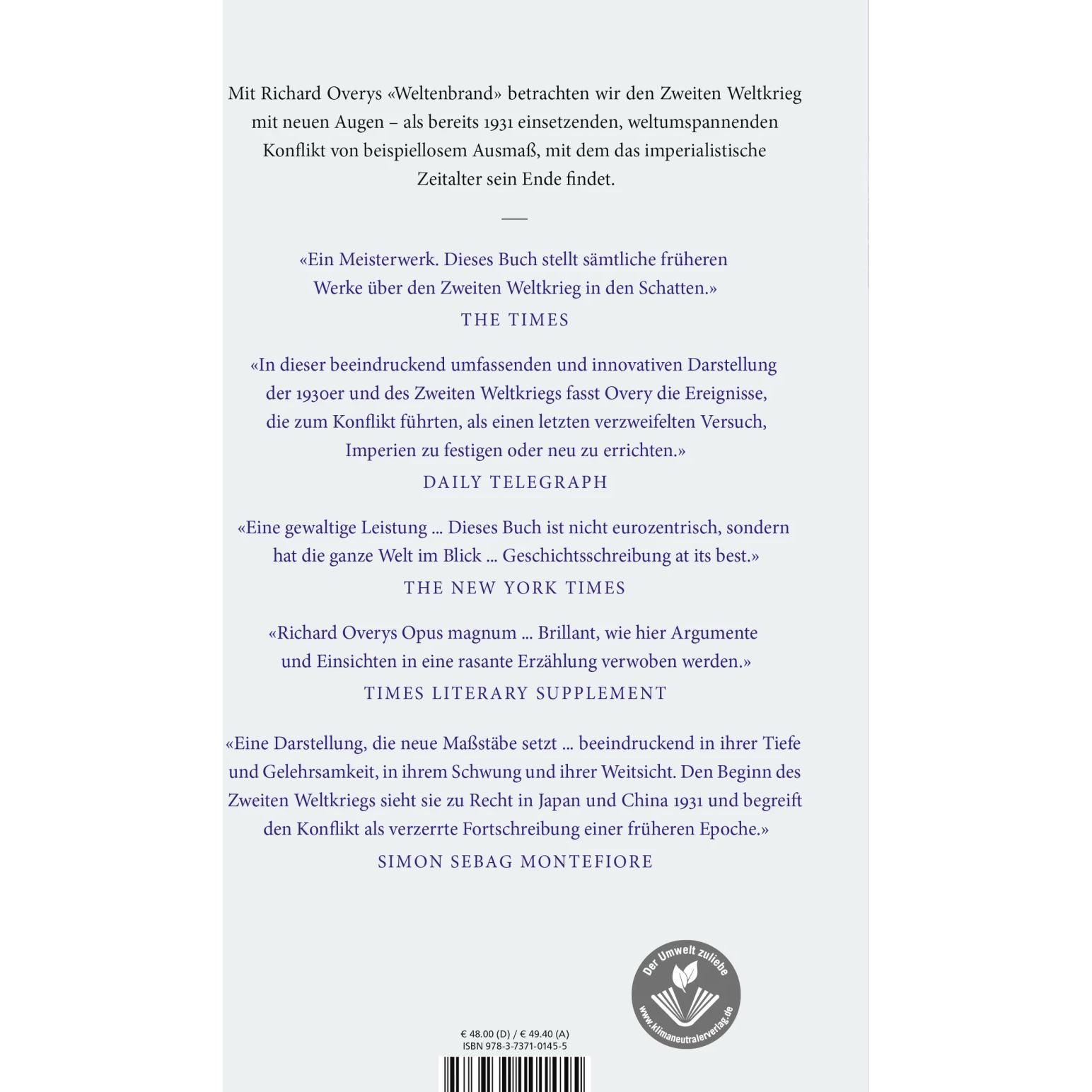 Thumbnail - Weltenbrand, Sachbücher von Richard Overy, Werner Roller, Henning Thies