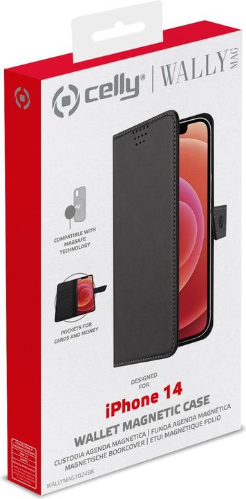 Produktbild Celly Wallymag, Wallet case, Apple, iPhone 14, 15.5 cm (6.1"), Black (Apple iPhone 14)