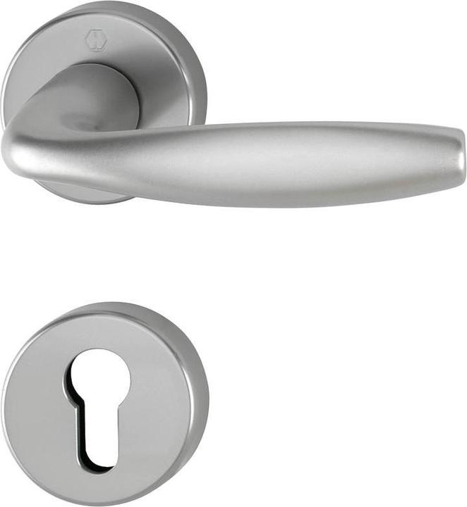 Produktbild Hoppe Rosettengarnitur New York 1810/42KV/42KVS Vierkantmass 8mm PZ F9 Aluminium Stahl Türdicke 37-42mm (Türgriff)