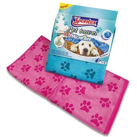 Spontex, Asciugamano da viaggio, Asciugamani In Micorfibra Per Animali Domestici 40x80cm