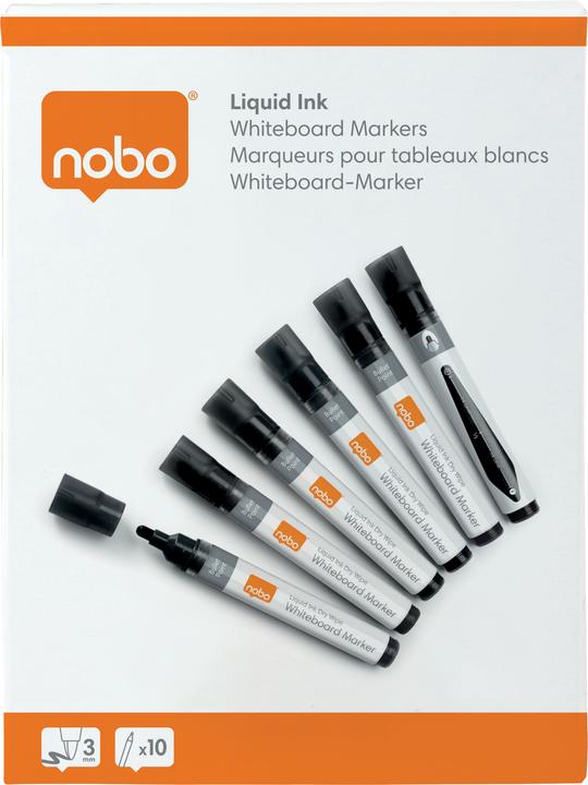 Immagine prodotto Nobo N-Marker Viscom 3mm 1915377 nero 10 pezzi (Bianco, Nero, Grigio, 3 mm, 10 x)