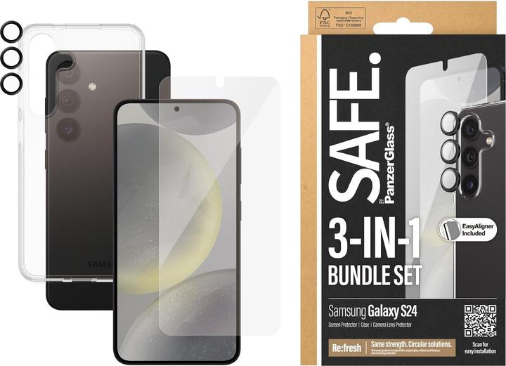 Actual product image Safe Edge to Edge Glass + Case (1 Piece, Samsung Galaxy S24)