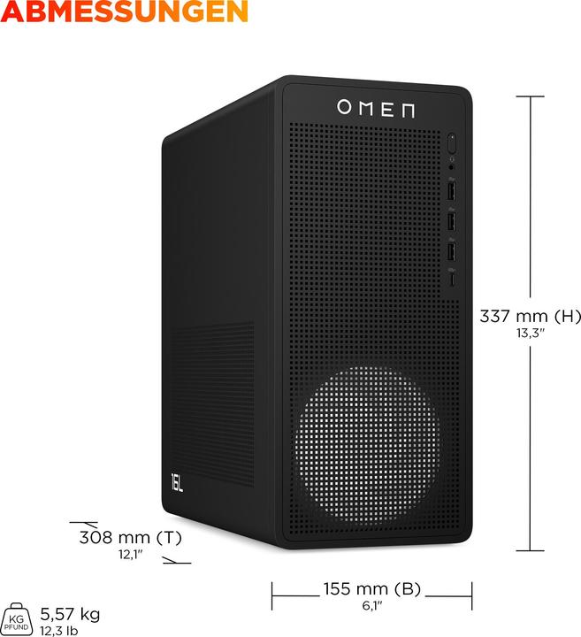 Actual product image HP Omen 16L TG03-0278ng (1000 GB, 32 GB, Intel Core i7-14700F, GeForce RTX 5060 Ti)