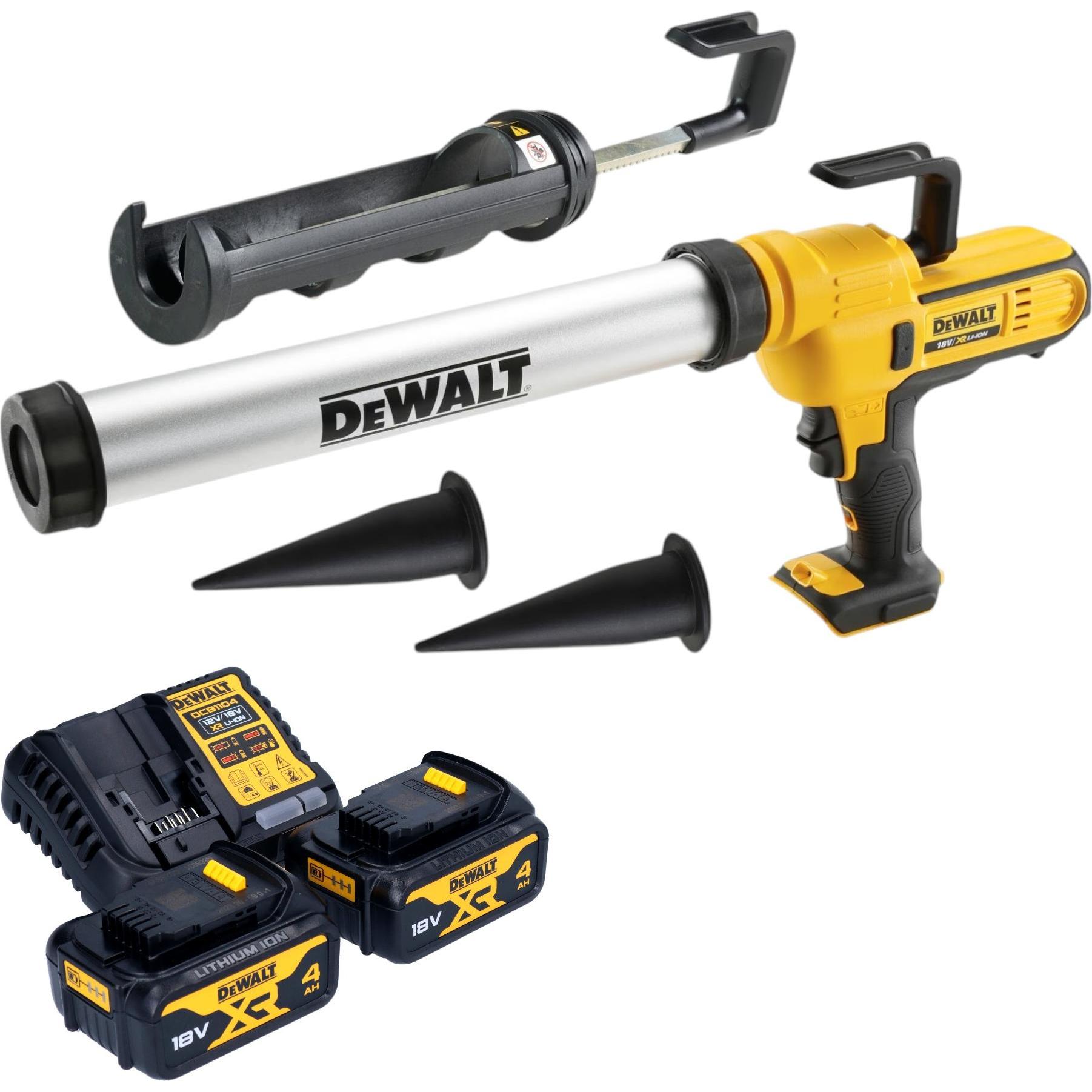 DeWalt, Kartuschenpistole + Fettpresse, DCE 581 M2K Akku Kartuschenpistole 18 V 310 ml + 2x Akku 4,0 Ah + Ladegerät + Ko...